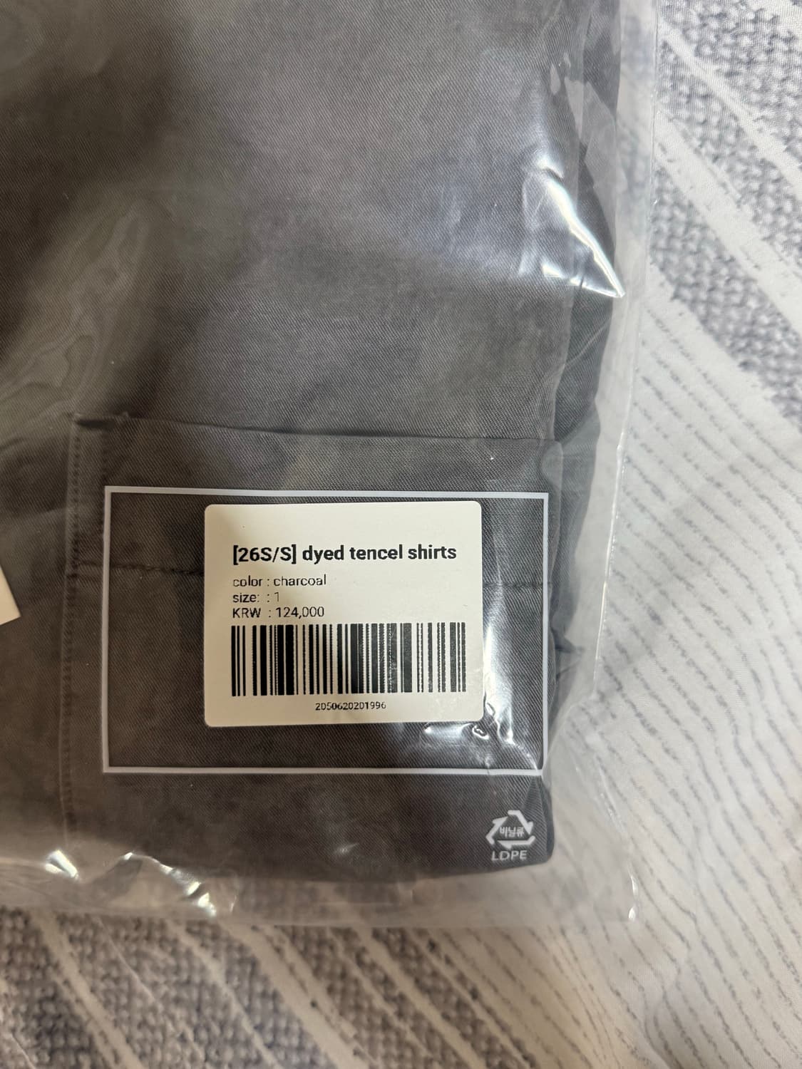 (1, 새상품) 노운 다이드 텐셀 셔츠 차콜 상품이미지4