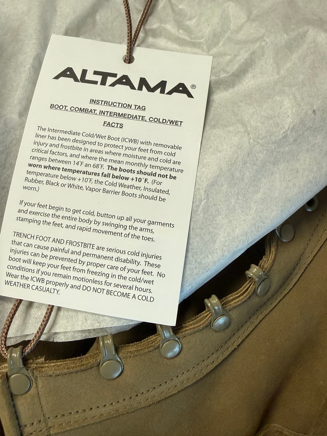 ALTAMA ICWB BOOT(미군 공식 방한 전투화) 상품이미지2