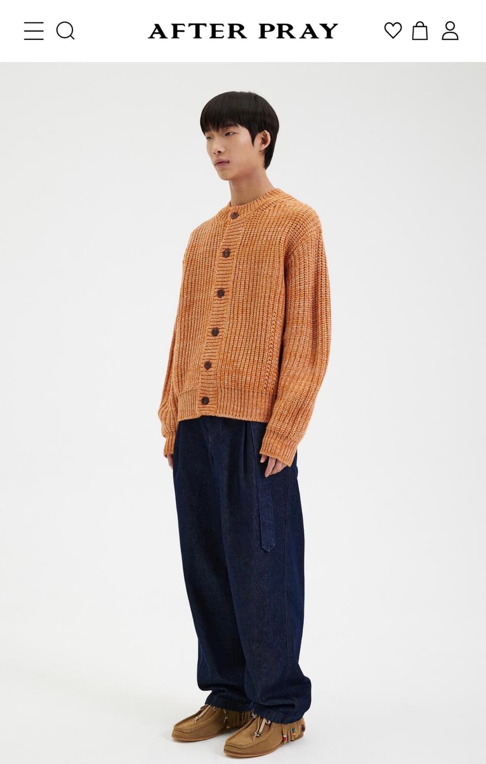 [AFTER PRAY] 테르 인타르시아 니트 카디건 텐저린-S size 상품이미지2
