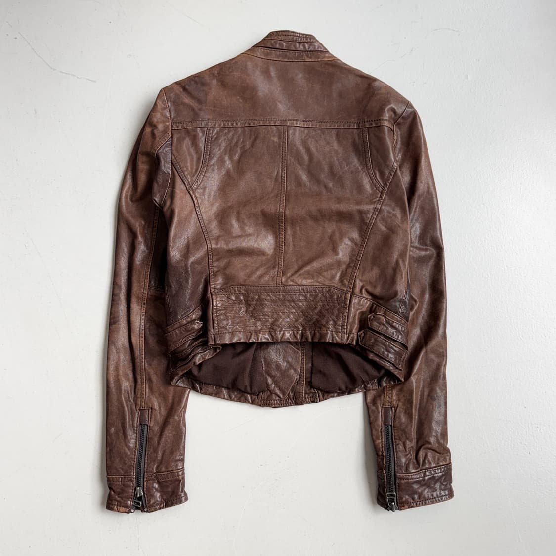 사선 바이커 딱붙 리얼레더 양가죽 릭오웬스맛 가죽자켓 상품이미지3