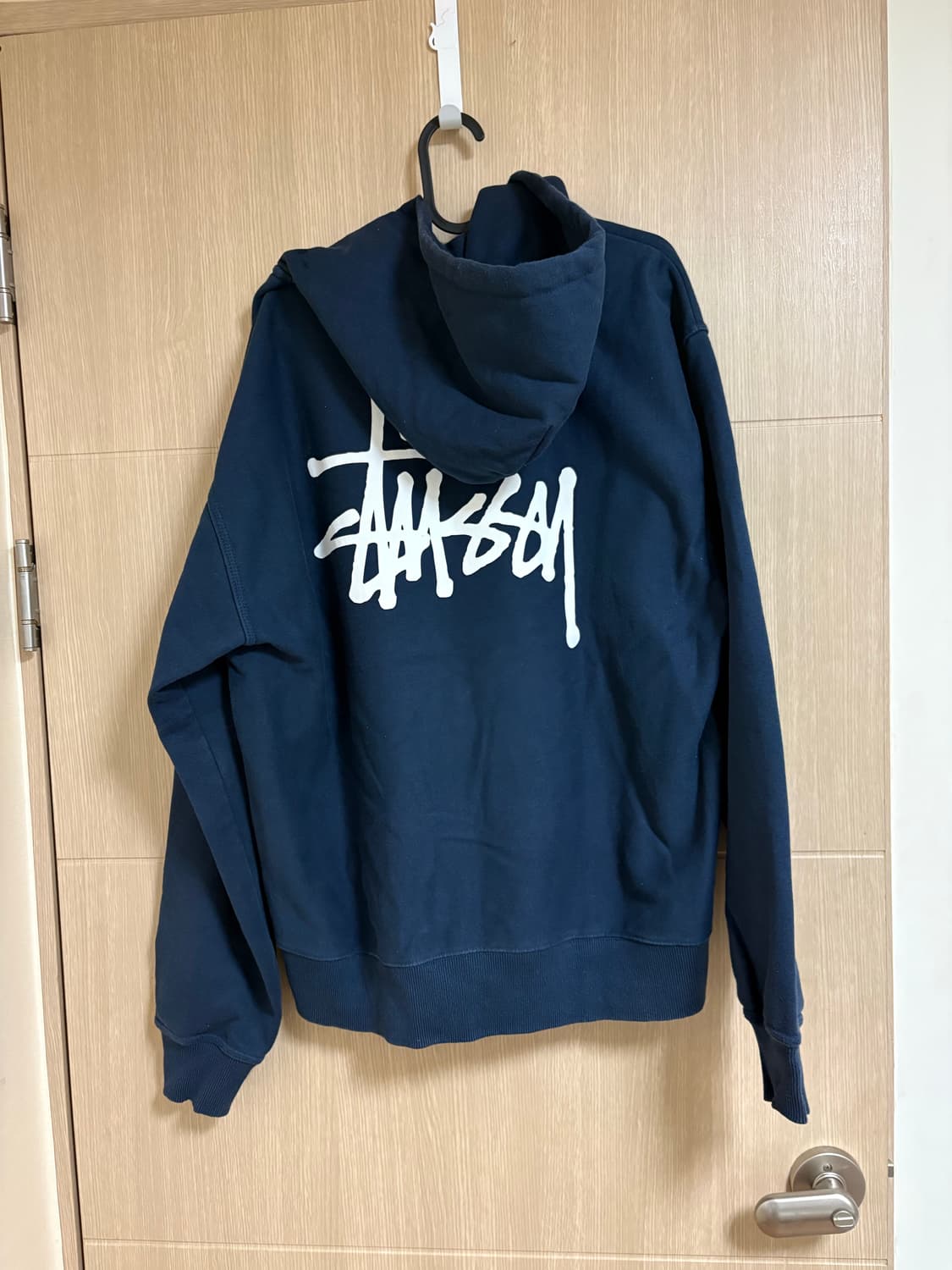 스투시 베이직 기모 후드집업 네이비 L 상품이미지7