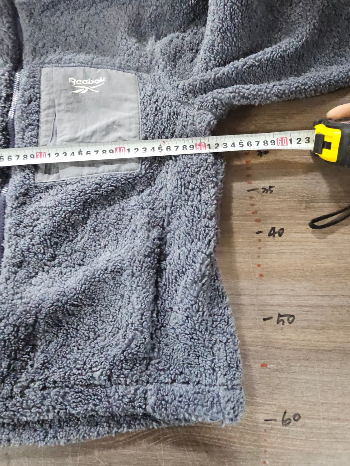 리복 플리스 후드 뽀글이 집업 L그레이 상품이미지6