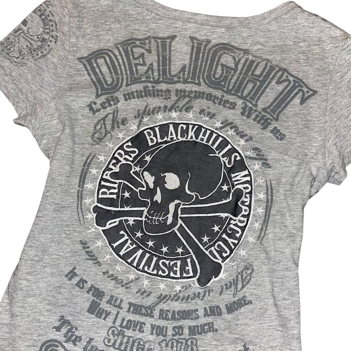 Glitz 글리츠 해골 자수 프린팅 반팔티 y2k펑크갸루 상품이미지2