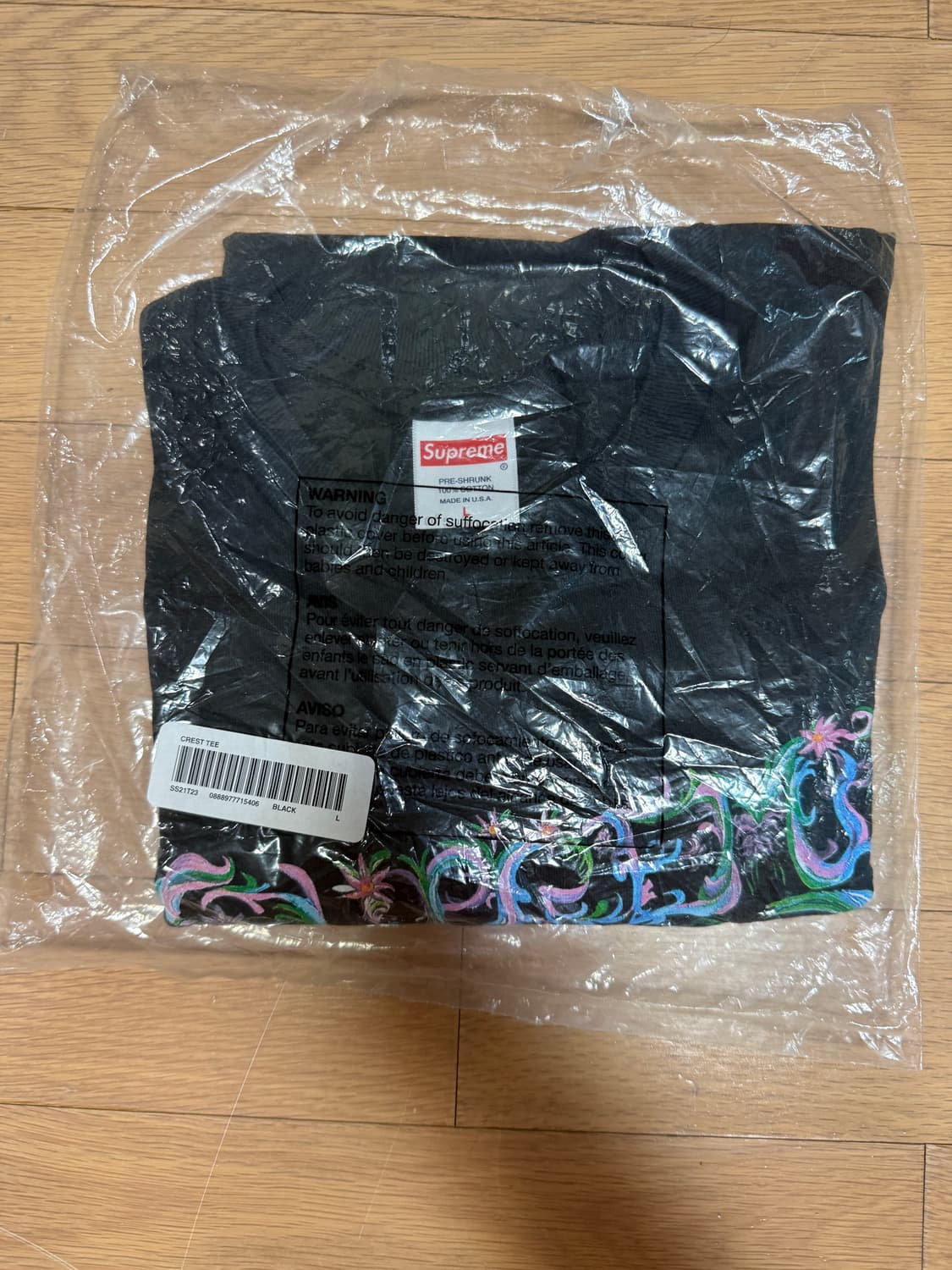 [L] supreme 슈프림 크레스트 반팔 티셔츠 블랙 상품이미지2