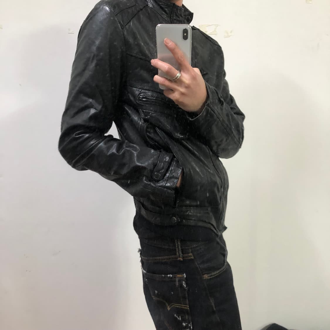 D2K 에디슬리먼맛 램스킨 레더자켓 상품이미지3