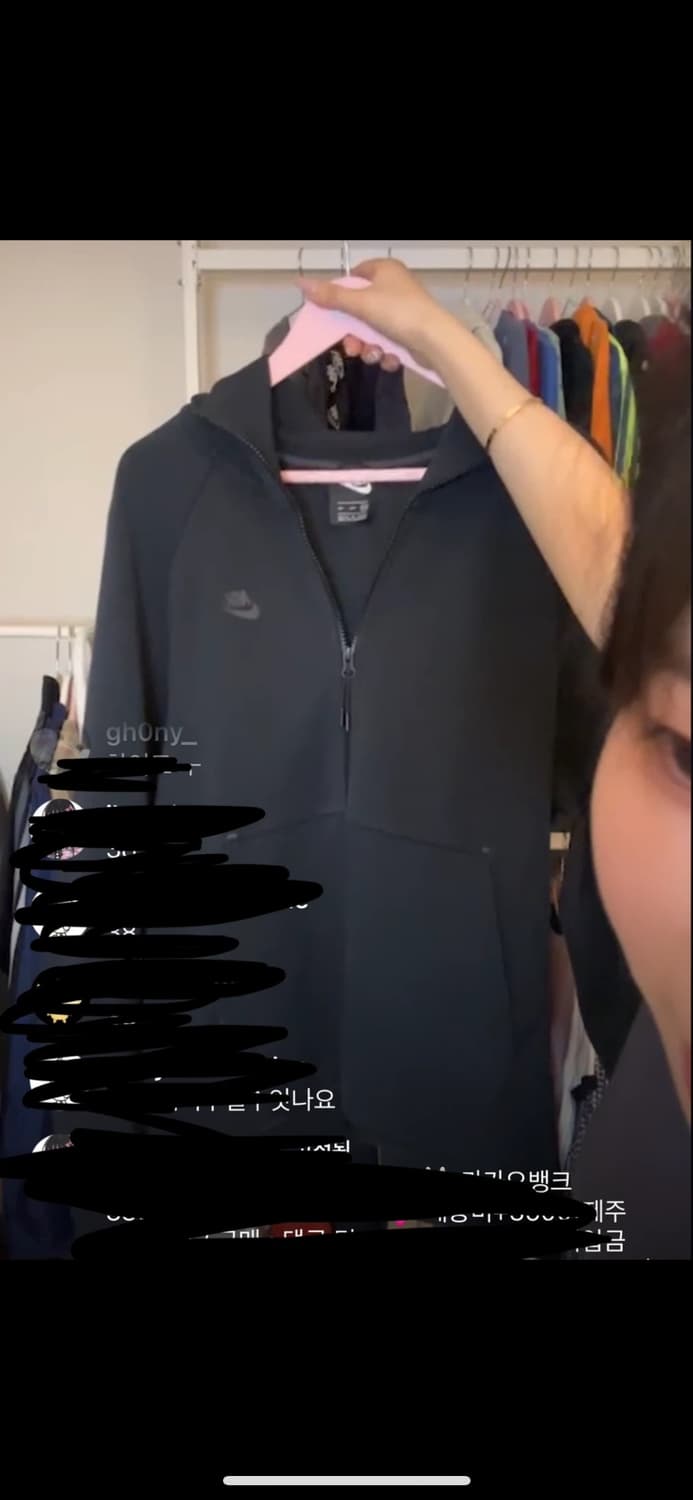 이코빈티지 나이키 후드집업 로고 블랙 상품이미지1