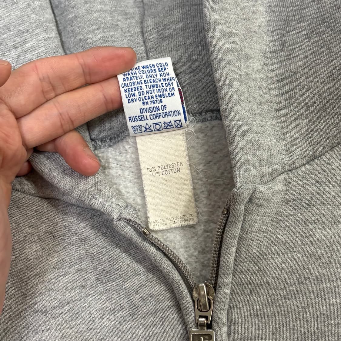 90s Russell Zip Hoodie Gray 상품이미지7