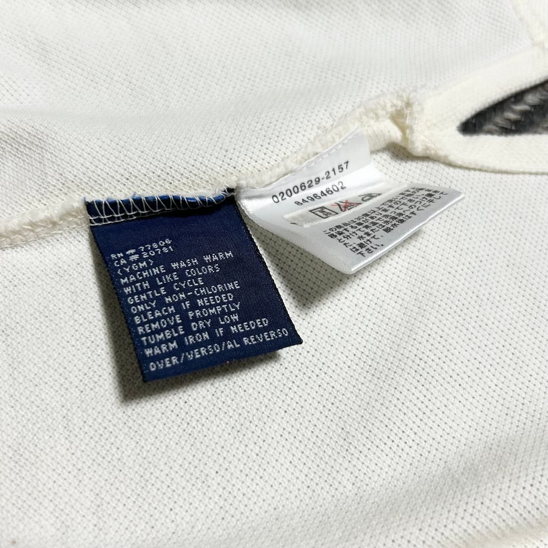 [L] Tommy 타미힐피거 아이보리 월계수 자수 반팔 카라티 상품이미지5