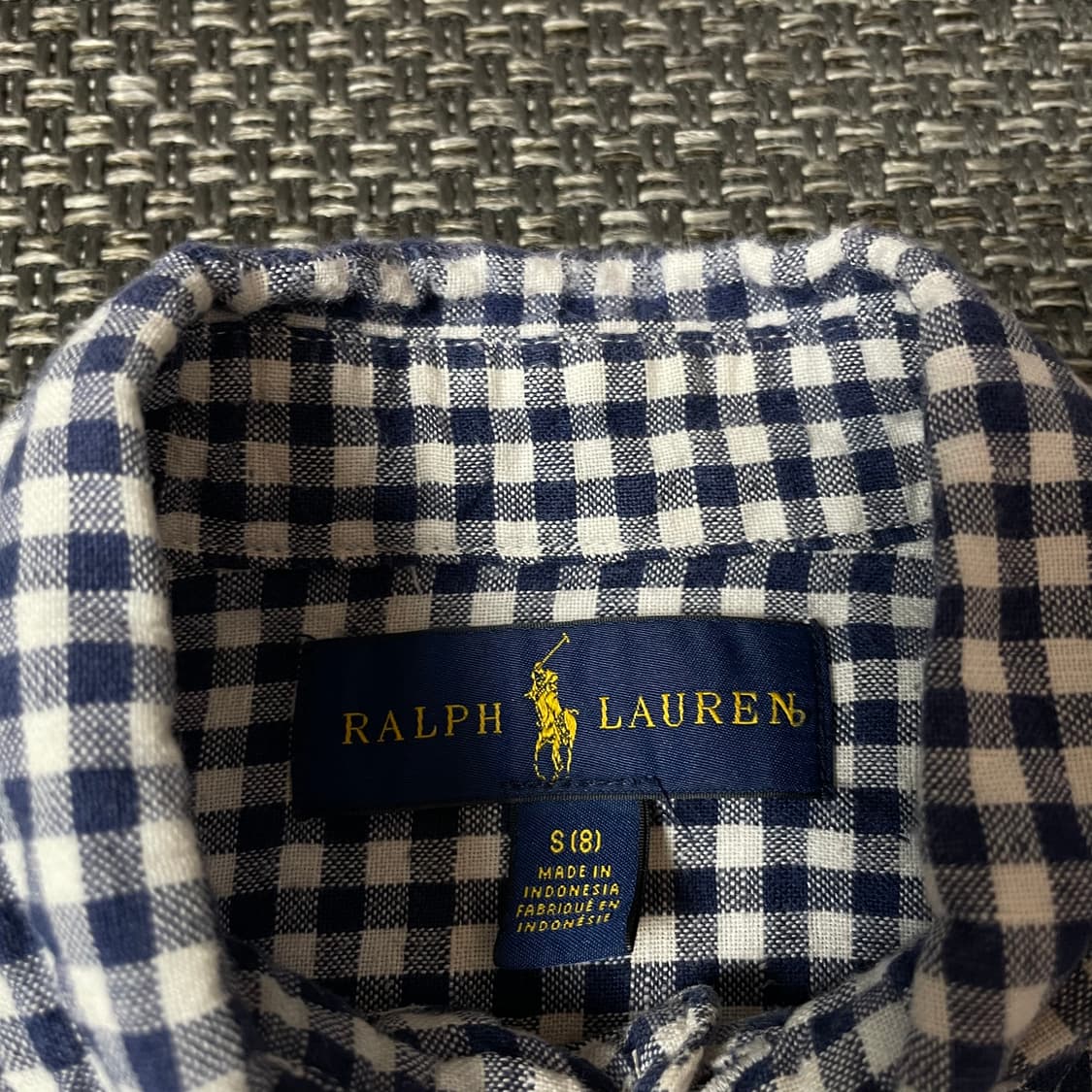 폴로랄프로렌 키즈 블루 체크 긴팔 셔츠 S(8) 상품이미지4
