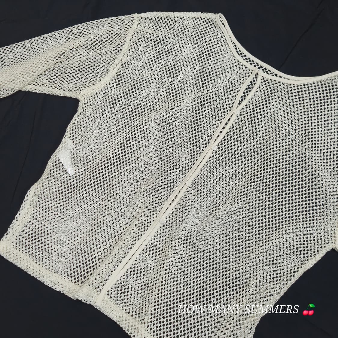 Lugnoncure 그물 메쉬 니트 시스루 펀칭 여름 긴팔 티셔츠 레이어 상품이미지7