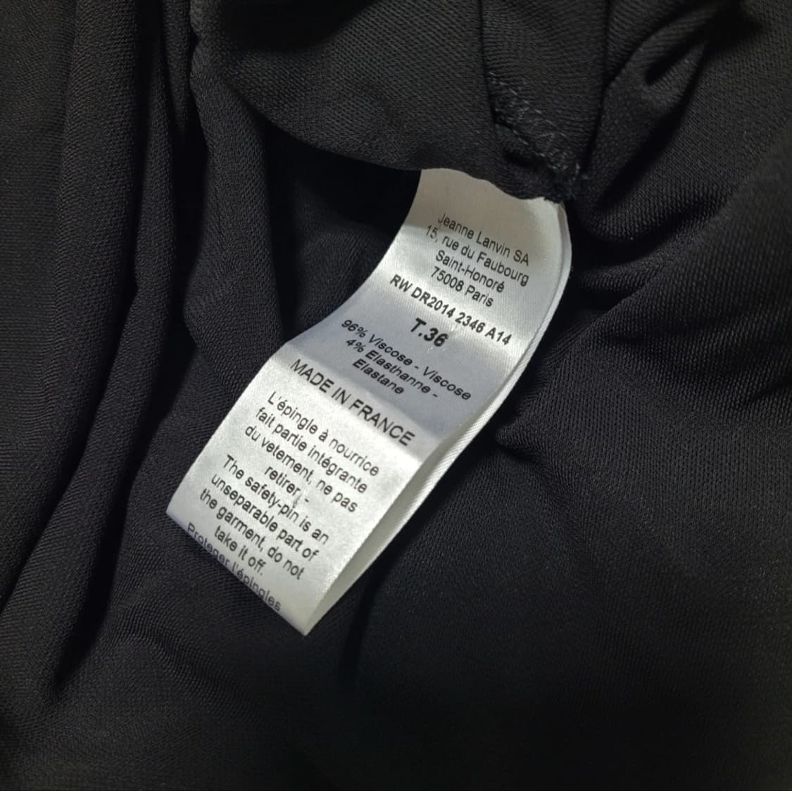 프랑스 오리지널 랑방 파리 드레이핑 드레스 원피스 (55-77) 상태완벽 상품이미지8