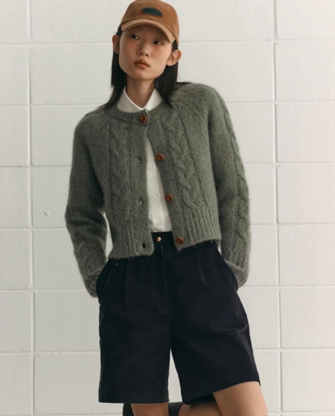 시엔느 폴코 팬츠 코듀로이 숏츠 겨울 골덴 반바지 네이비 S 상품이미지1