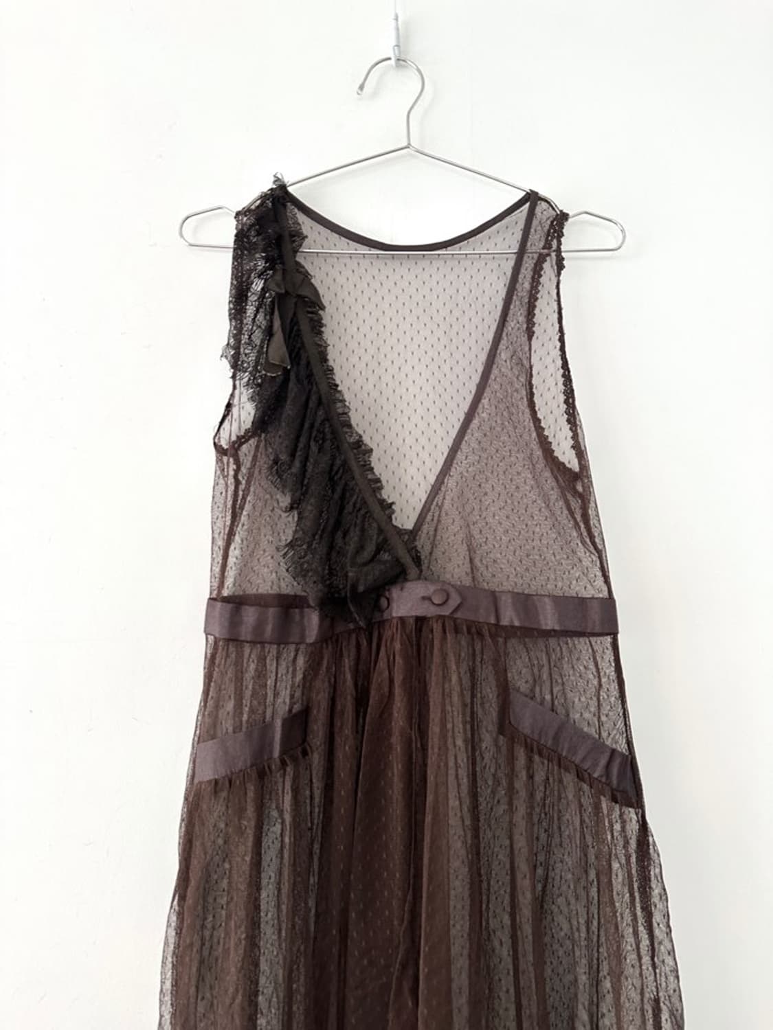 Royal feminine closure sheer vest  상품이미지2