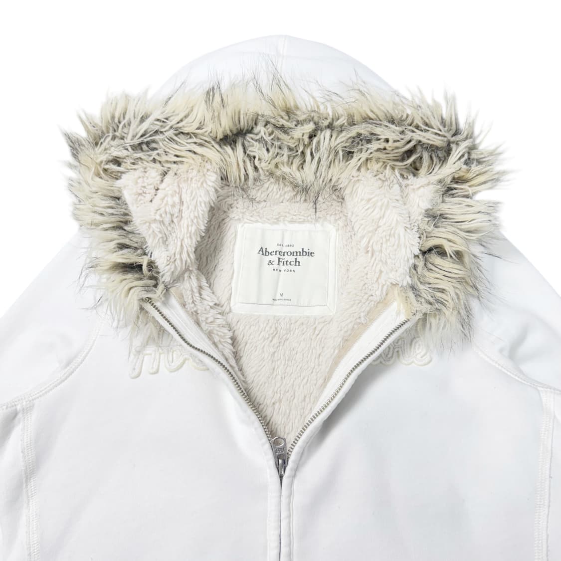 (M) 아베크롬비 울프 죠 후드집업 화이트 상품이미지2
