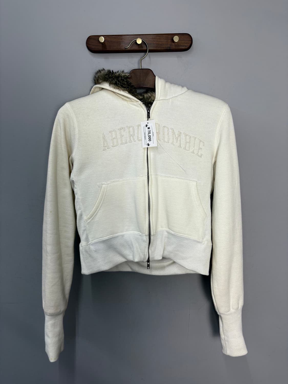 아베크롬비 빈티지 울프죠 y2k 퍼 후드집업 A3577 상품이미지2