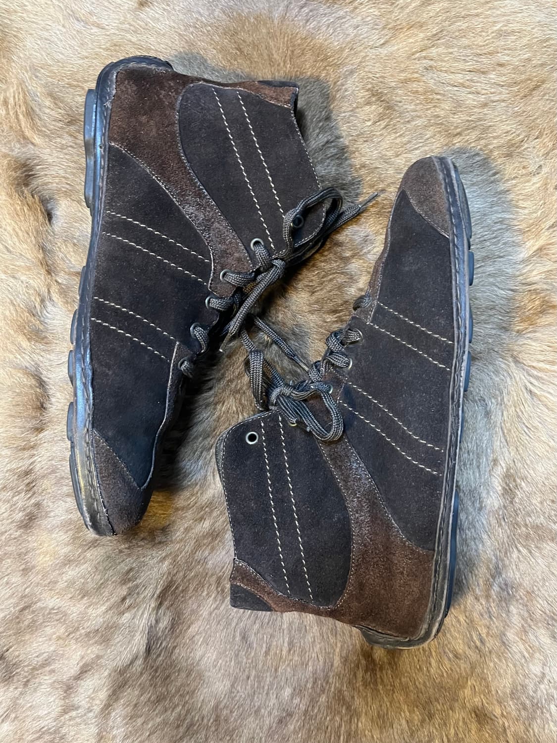 Ermenegildo Zegna 브라운 하이탑 레더 스니커즈 상품이미지4