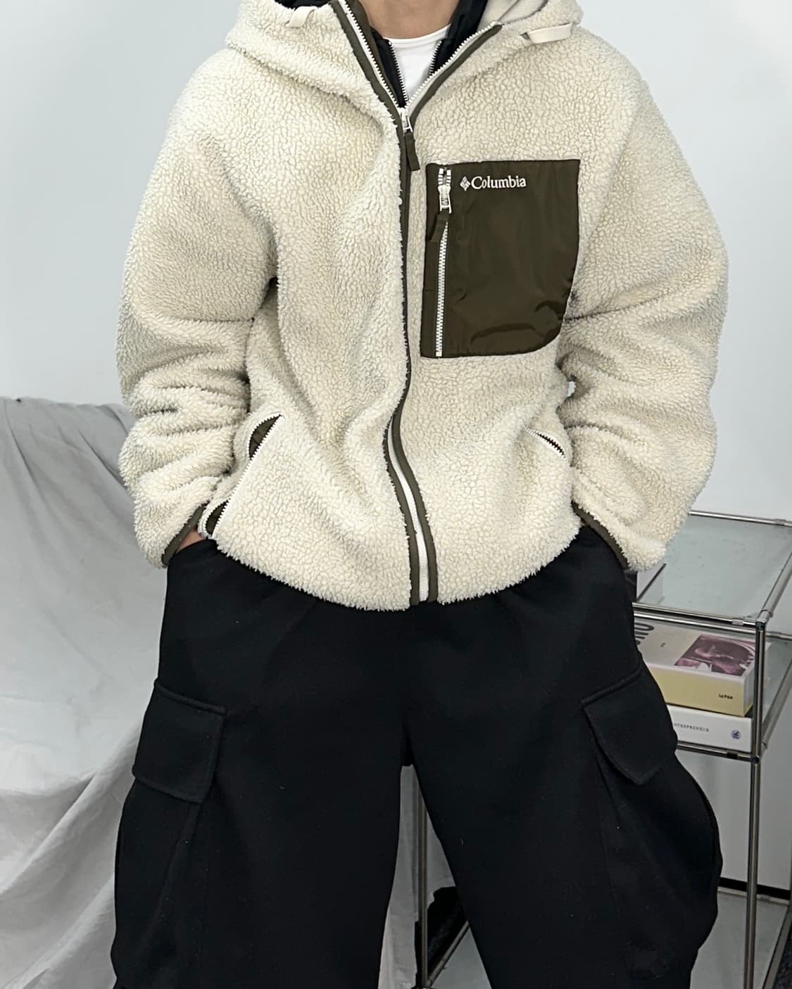 콜롬비아 초코 브라운 체스트 포켓 플리스 자켓 3XL 상품이미지1