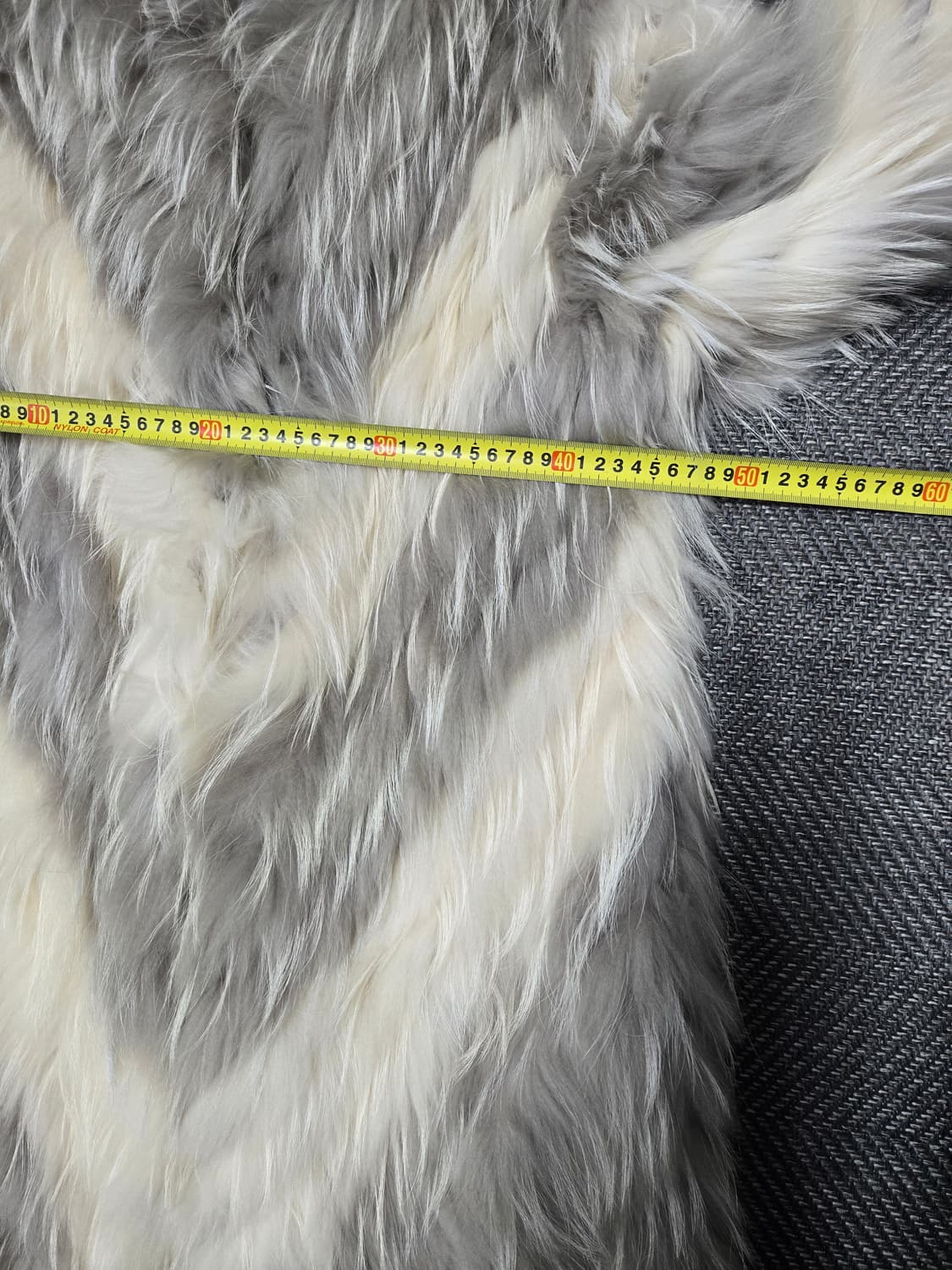 퍼코트 여우털 롱자켓 아이보리/그레이 상품이미지6