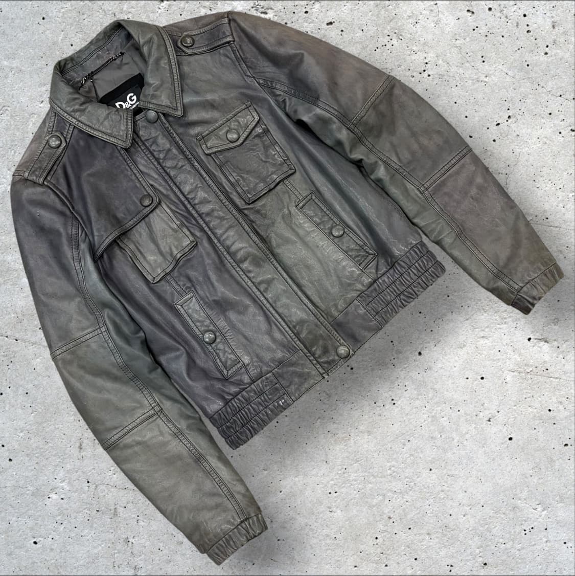 [42] 돌체앤가바나 D&G 빈티지 워싱 레더 자켓 B882 상품이미지1
