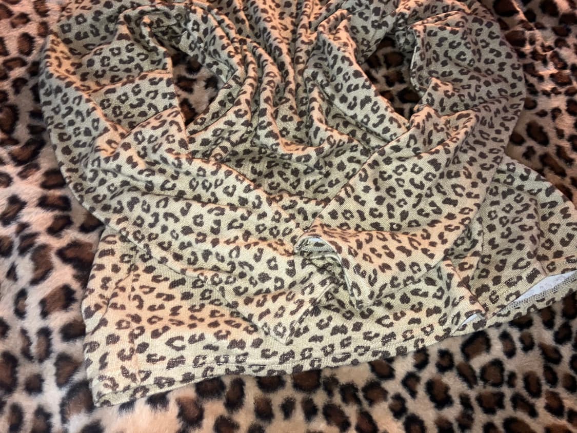 jpn 레오파드 목폴라 니트 티셔츠 상품이미지2