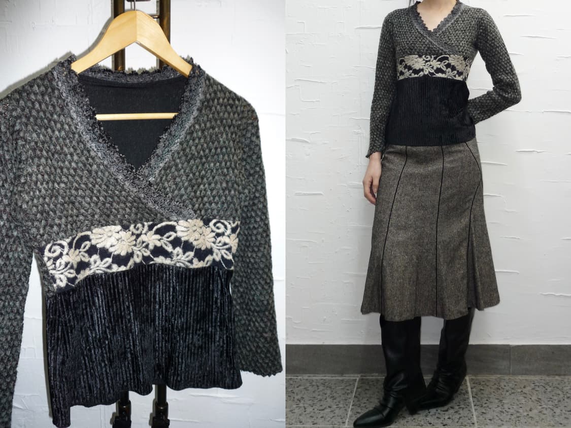 charcoal bloom knit 상품이미지1