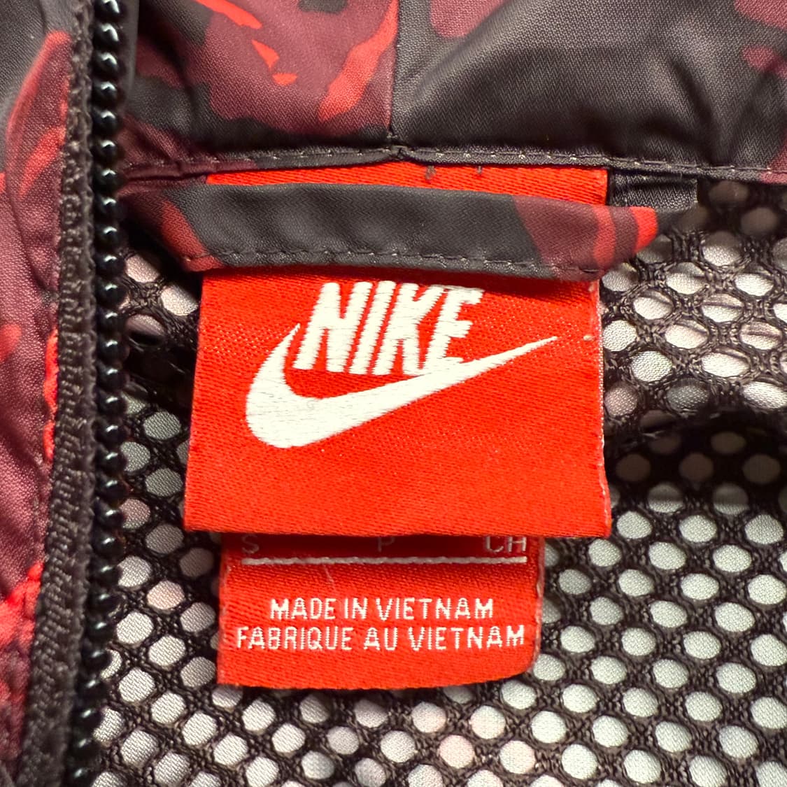 [정품/90] 나이키 레드 패턴 후드 바람막이 자켓 b18 상품이미지5