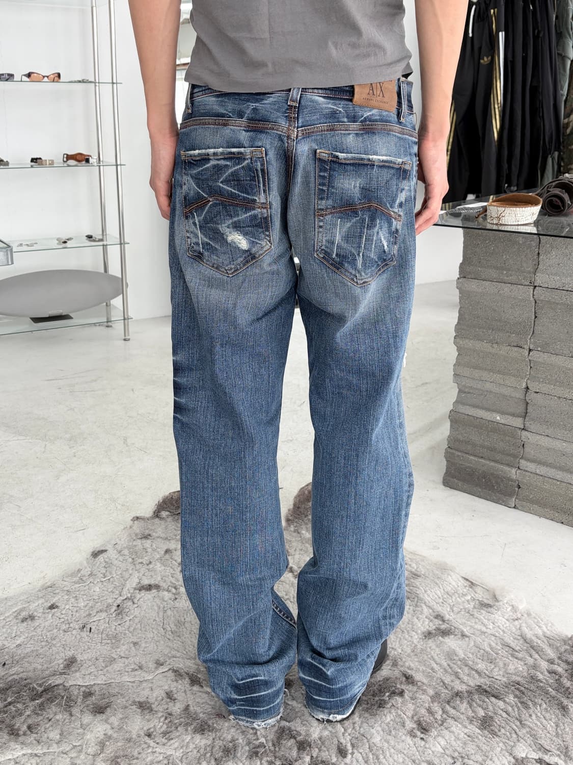 2000‘s 아르마니 크랙 워시드 데님 팬츠 상품이미지3