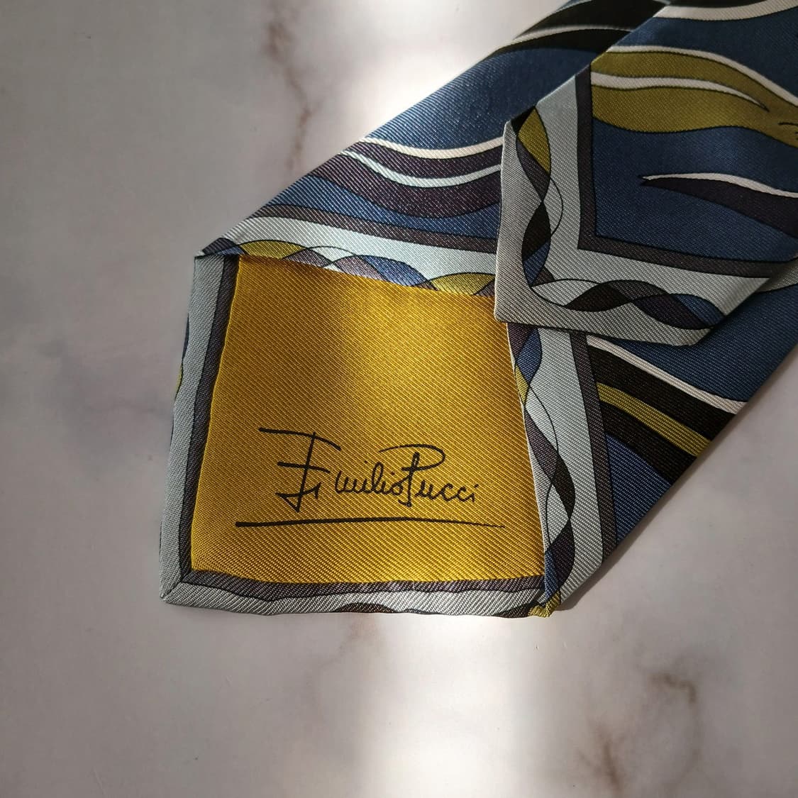 에밀리오푸치 실크 블루그린 웨이브 넥타이 8.7cm A+등급 A19014 상품이미지7