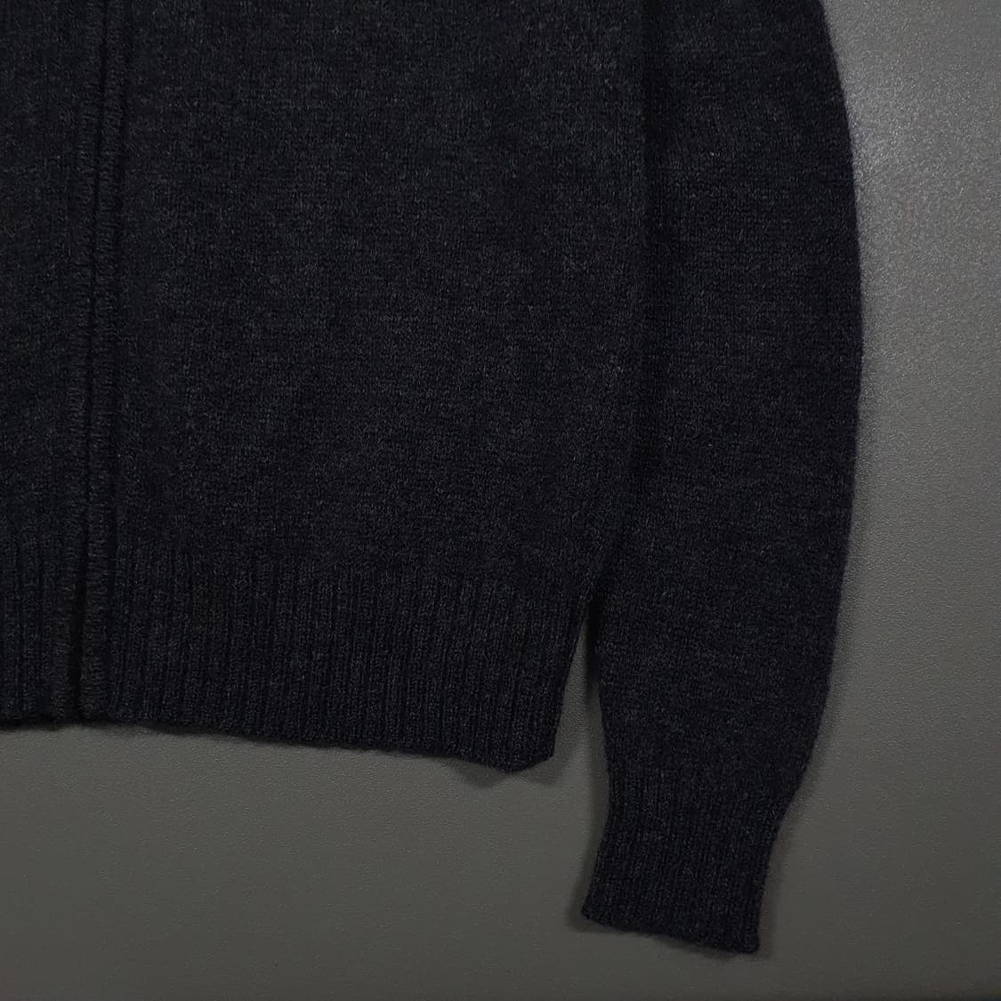 정품 COOGI 쿠지 다크그레이 코튼 카라 니트 집업 스웨터 가디건 XL 상품이미지4