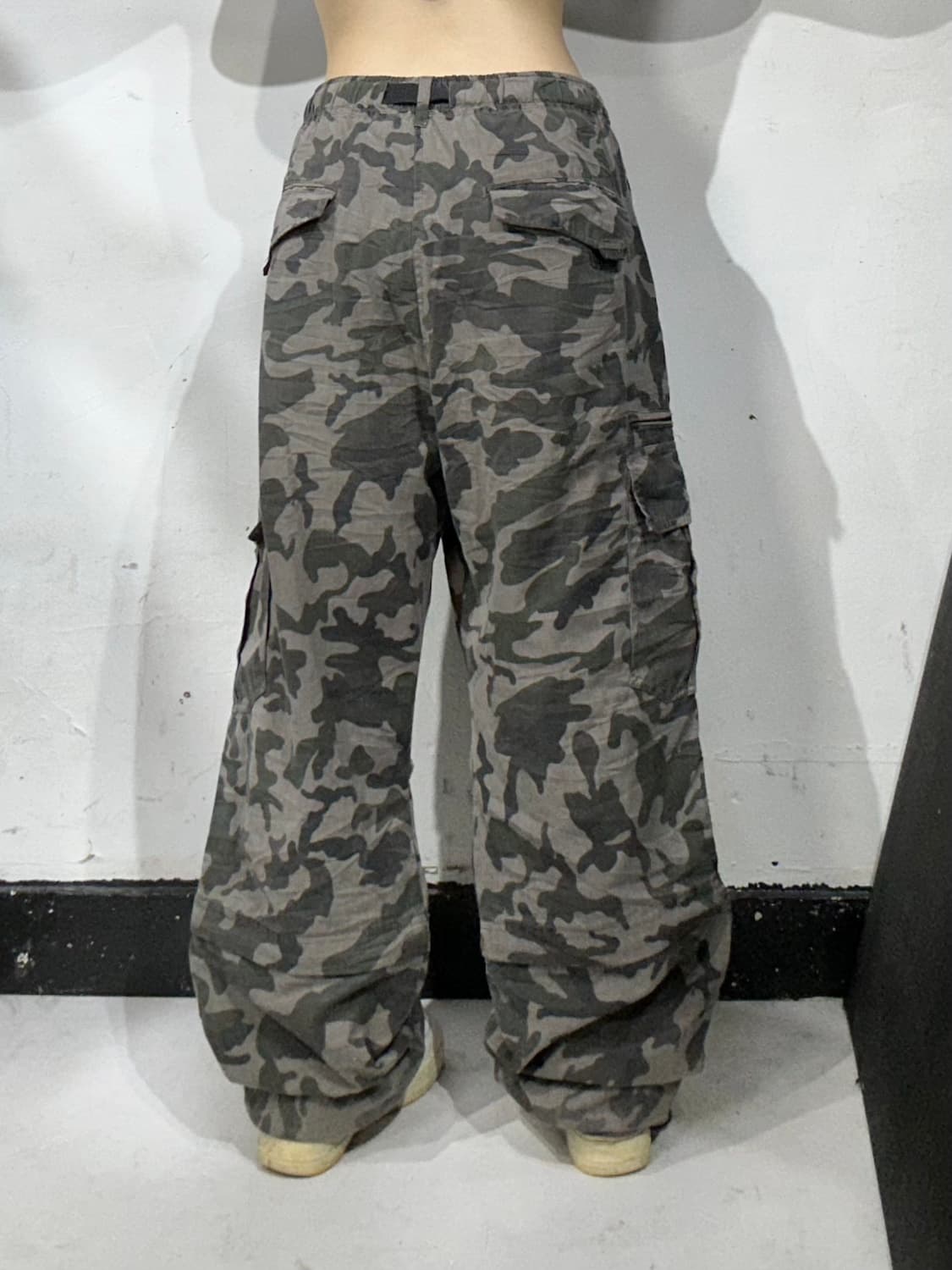 일본 빈티지 무릎 절개 밀리터리 카모 카고 군복 바지 유틸리티 팬츠 L 상품이미지3
