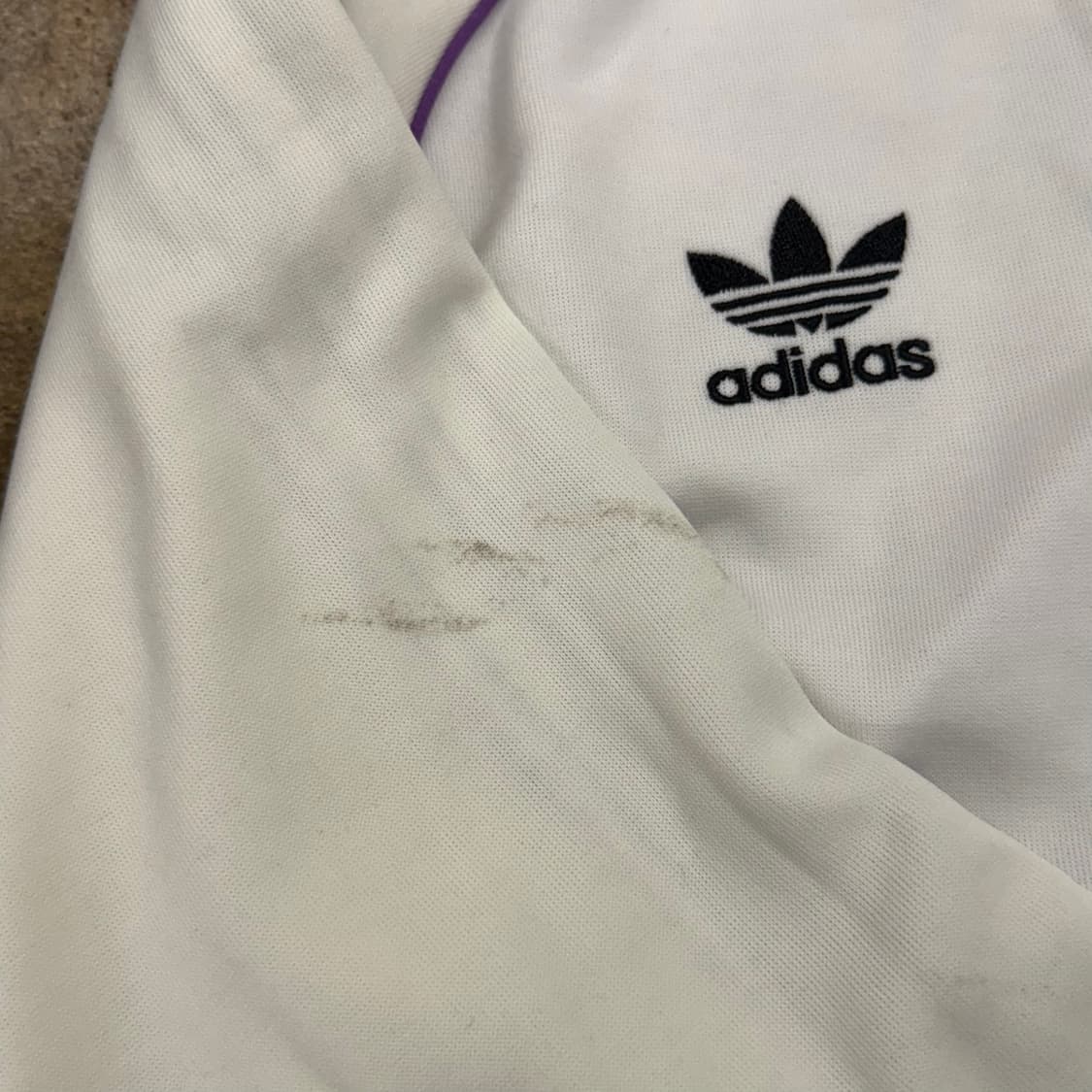 아디다스 화이트 블랙 흰검 퍼플 디테일 레알 마드리드 져지 트랙탑  상품이미지8