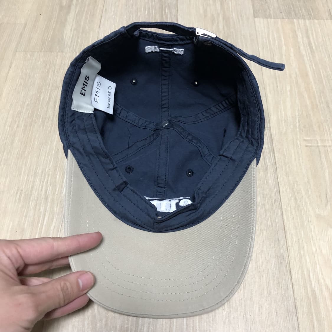 (OS) 이미스 EMIS 뉴 로고 믹스 볼캡 베이지 네이비 상품이미지2