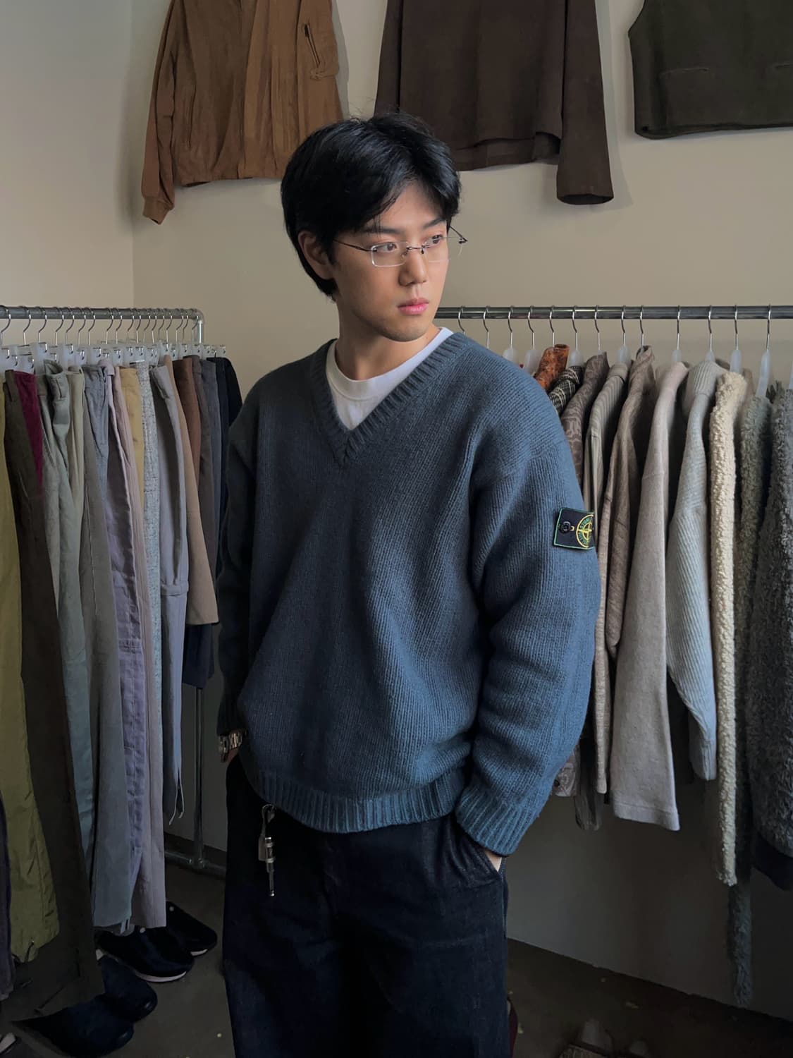 [M]92AW 스톤아일랜드 아카이브 브이넥 니트 상품이미지7