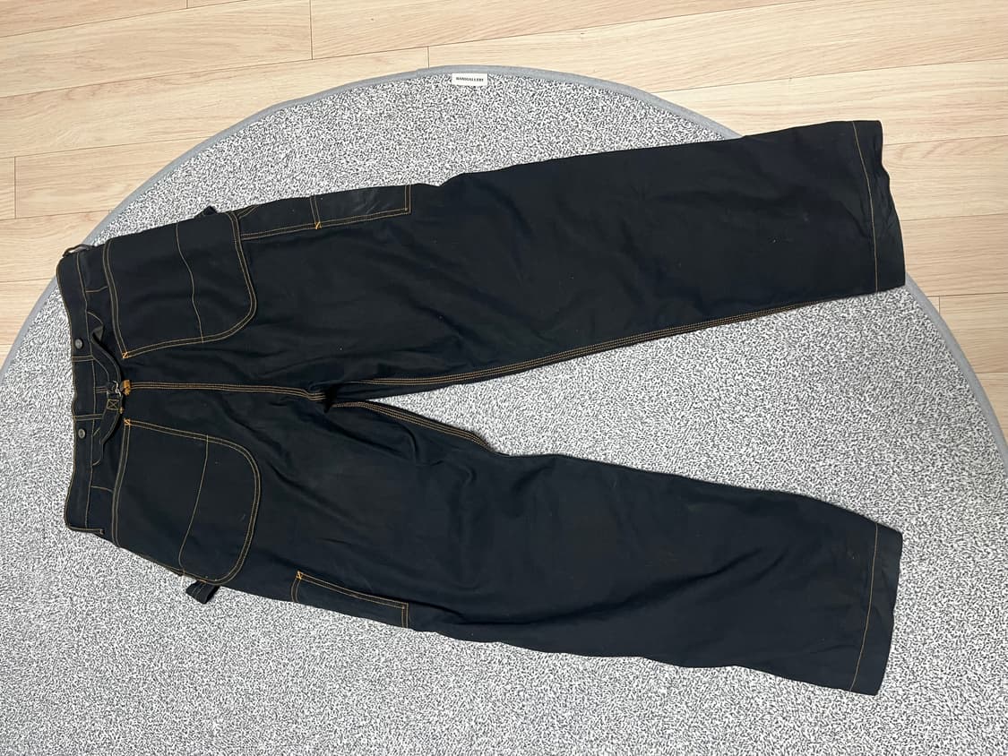 카피탈 씬 캔버스 럼버 팬츠 블랙 상품이미지3