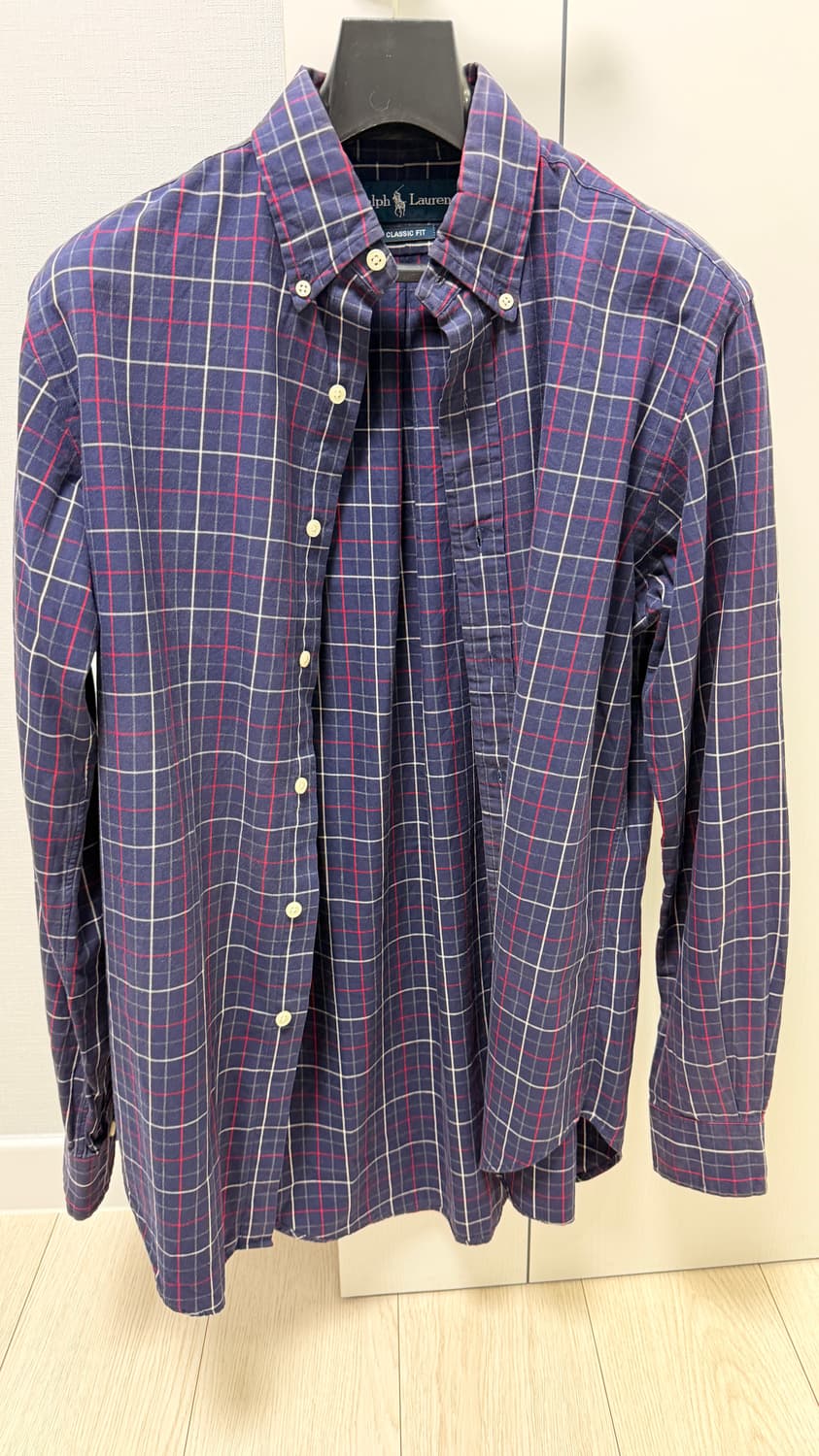 폴로 랄프로렌 체크 남방 긴팔 네이비 상품이미지1
