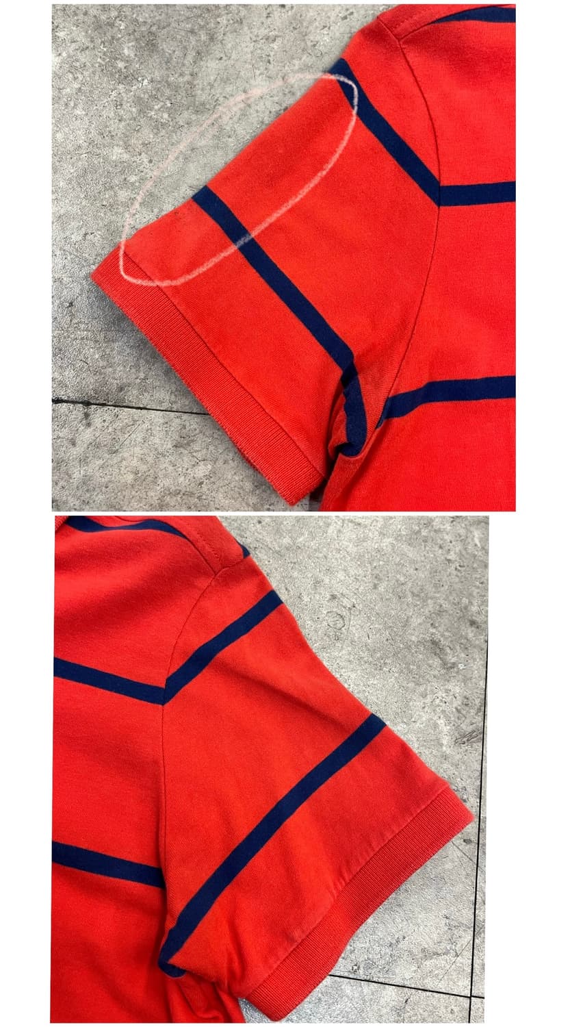 아베크롬비 스트라이프 반팔 카라티 레드 M #csz4008 상품이미지6