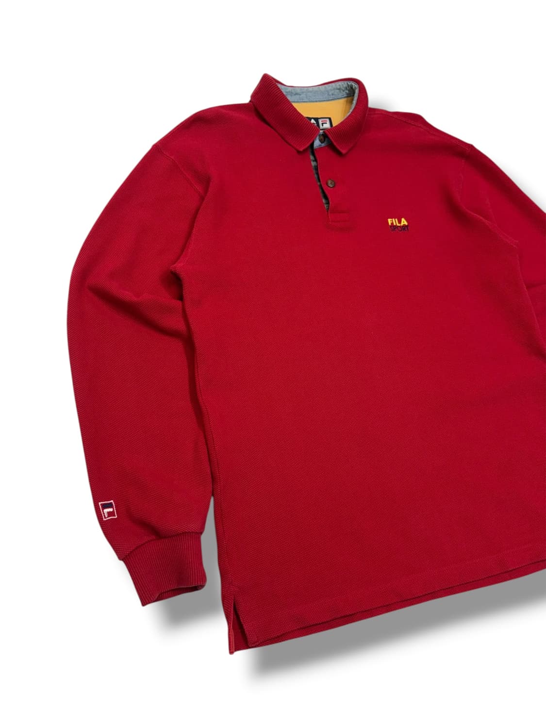 90s 휠라 FILA 스포츠 와플 롱슬리브 카라 티셔츠 (XL)  상품이미지4
