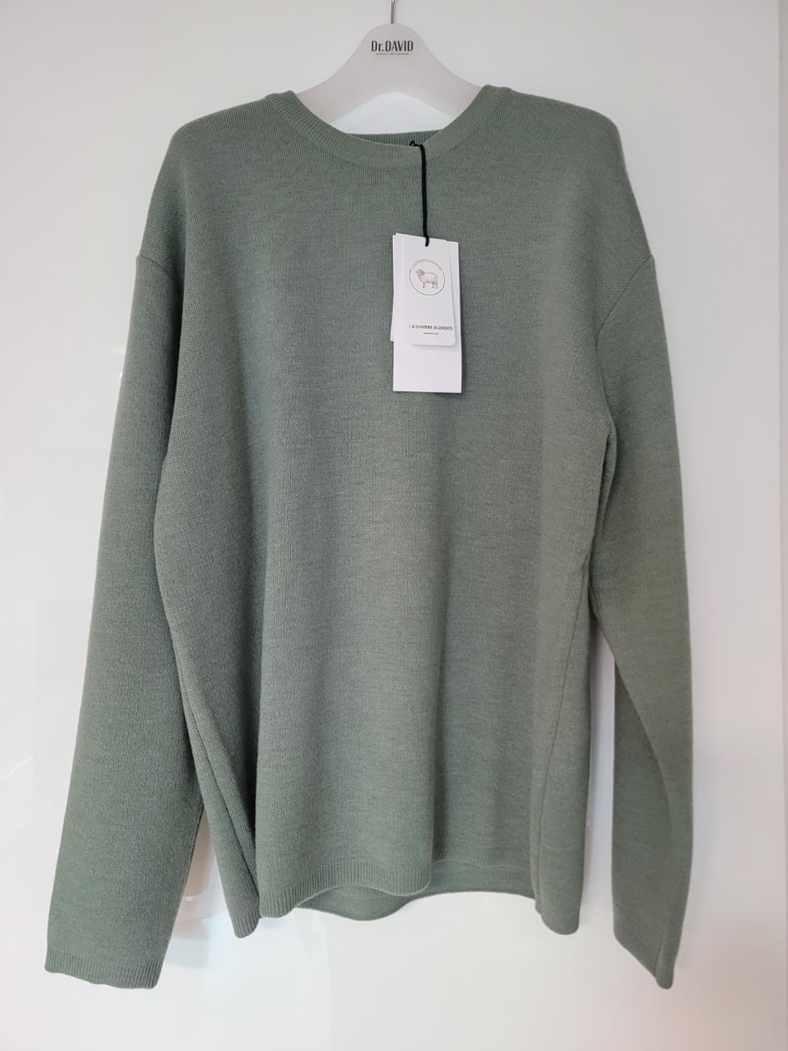 쿠어 캐시미어 니트 더스티그린 L사이즈 상품이미지2