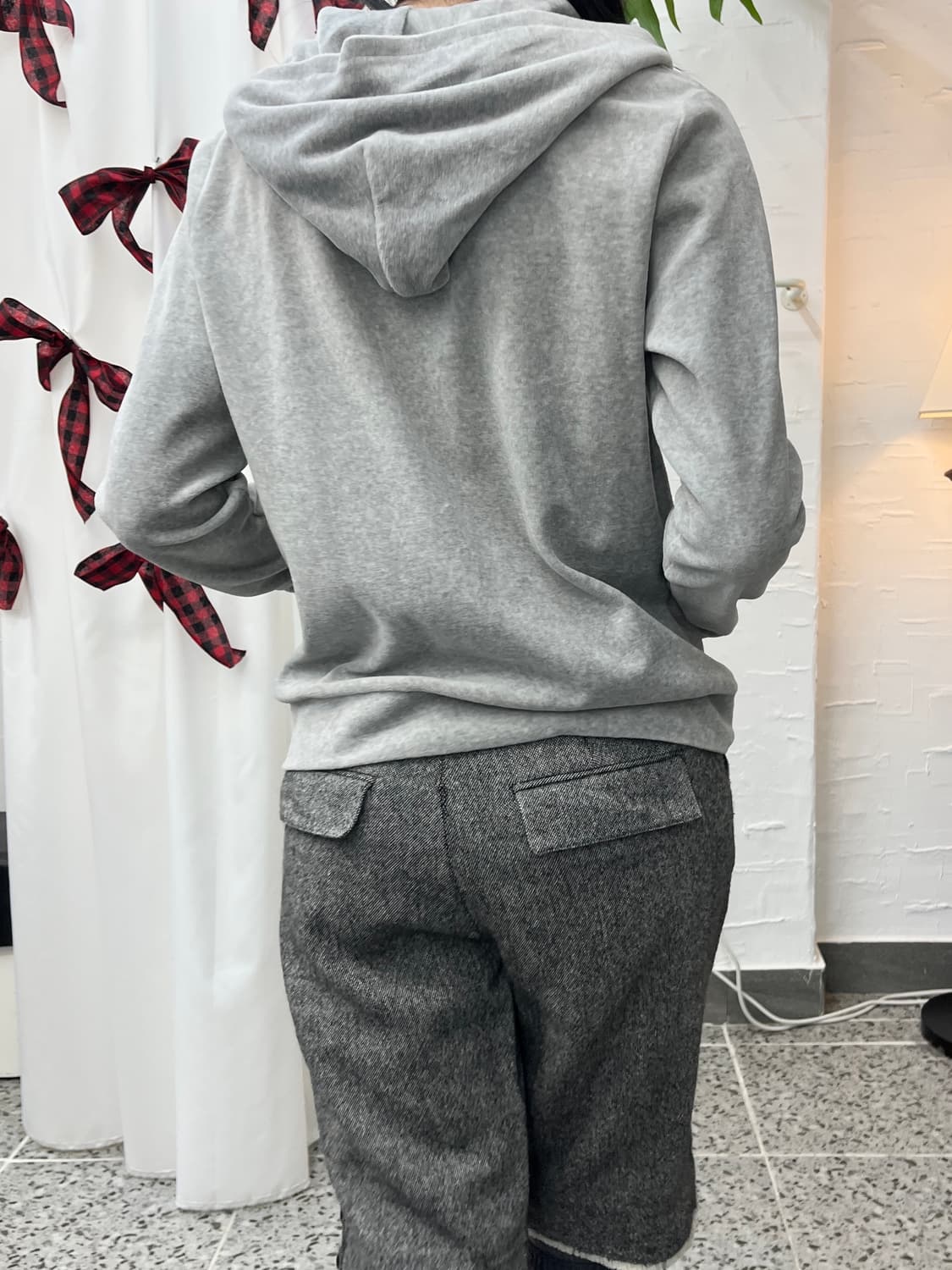 lace string velvet hoodie 상품이미지6