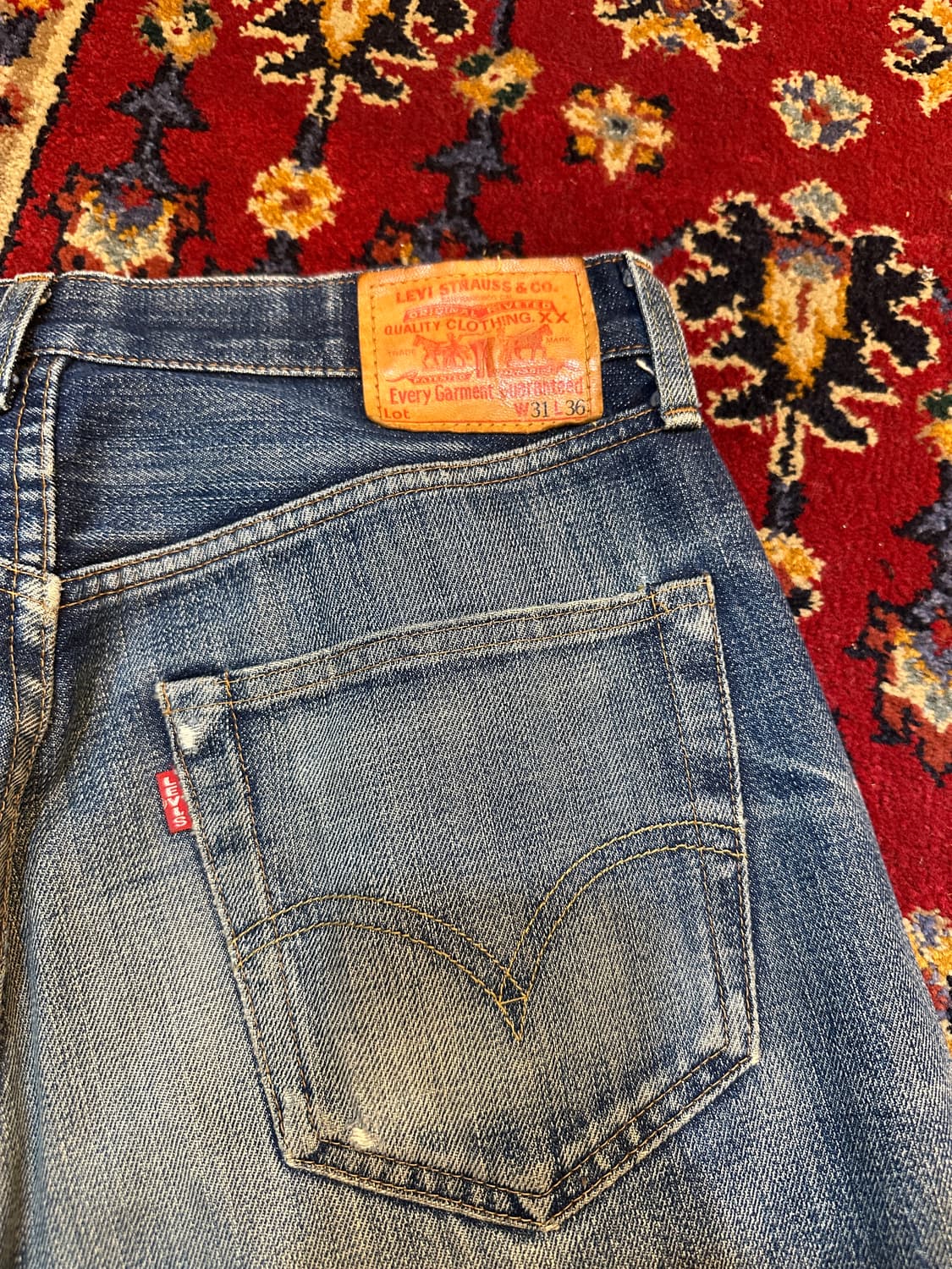 리바이스 501 90s 일본 생산 레드탭 빈티지 데님 W31 L36 상품이미지6