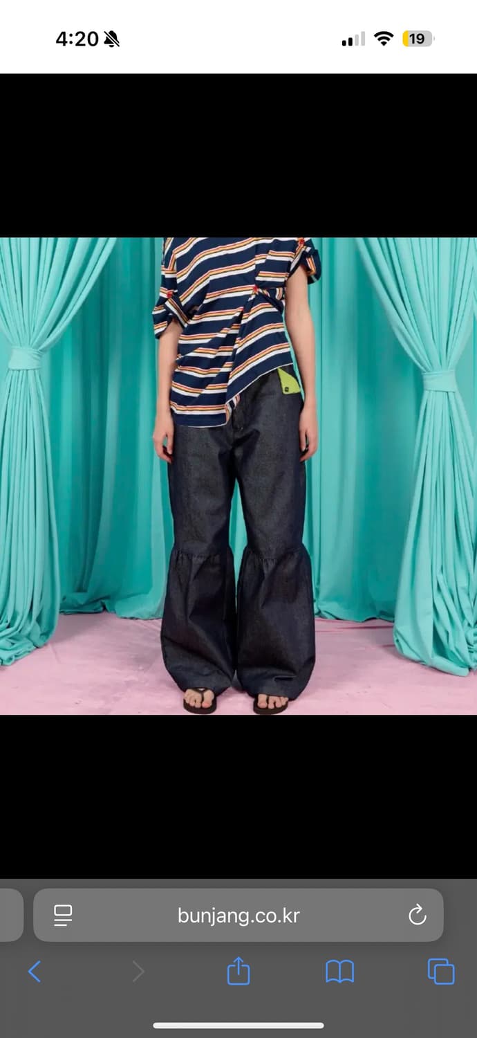 헤레틱 버튼 스트라이프 오프숄더 반팔티 상품이미지5