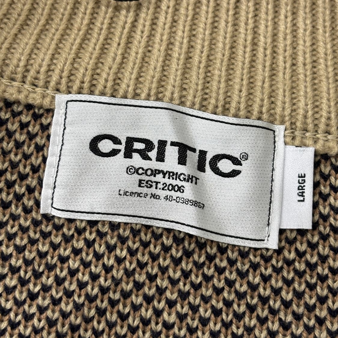 크리틱 패턴 투웨이 니트 집업 상품이미지6