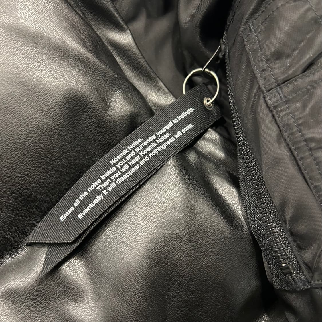 [XL] 지유 언더커버 탈부착 블랙 레더 패딩 점퍼 상품이미지5