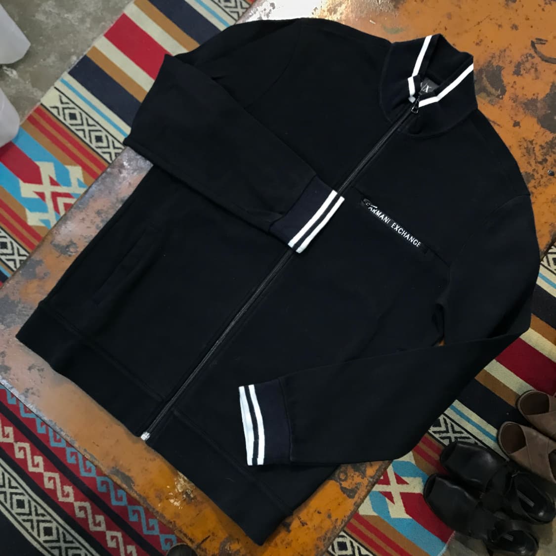 아르마니 익스체인지 블랙 코튼 집업 져지 남성 102 여성 프리사이즈 상품이미지2