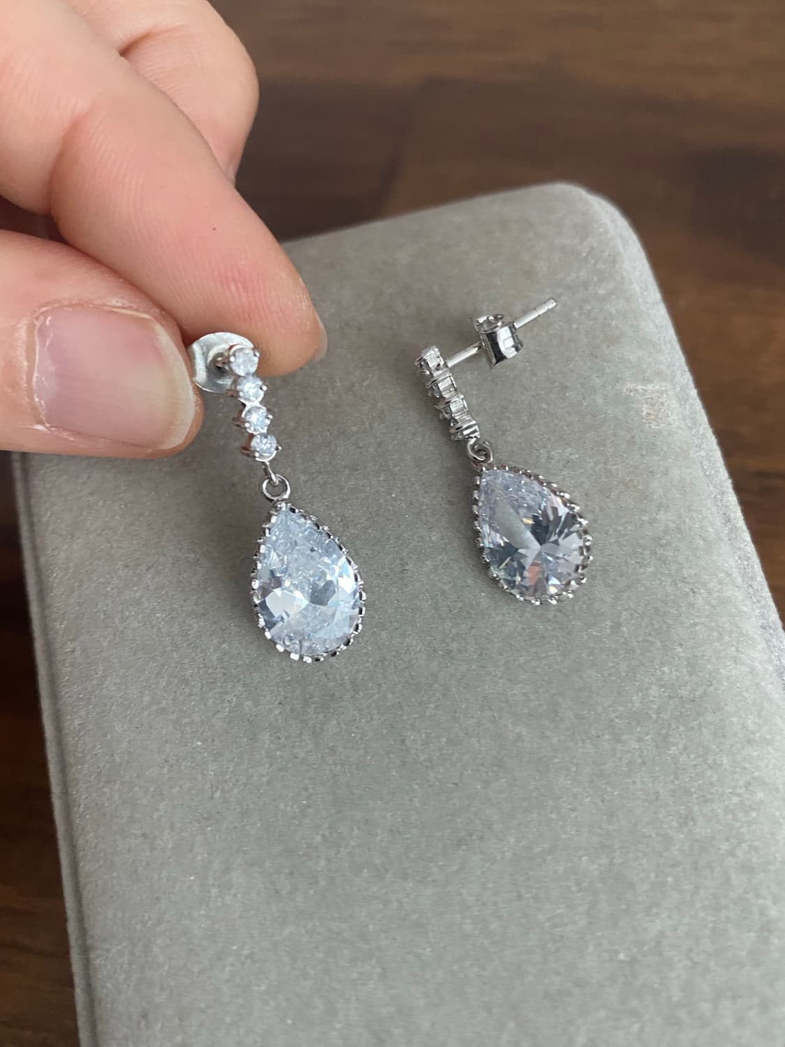 물방울 큐빅 악세서리 귀걸이 상품이미지1