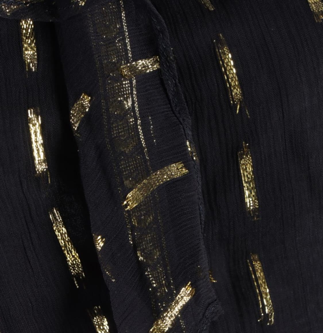 ZADIG&VOLTAIRE 블랙 쉬폰 골드 펄사 원피스 M 상품이미지4