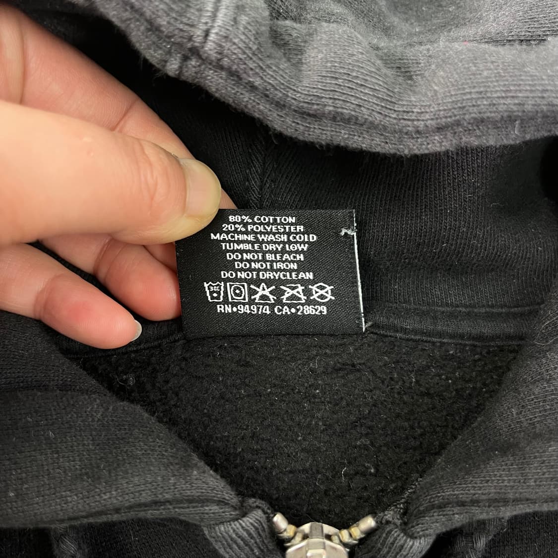 95 스투시 베이직 로고 후드집업 상품이미지5