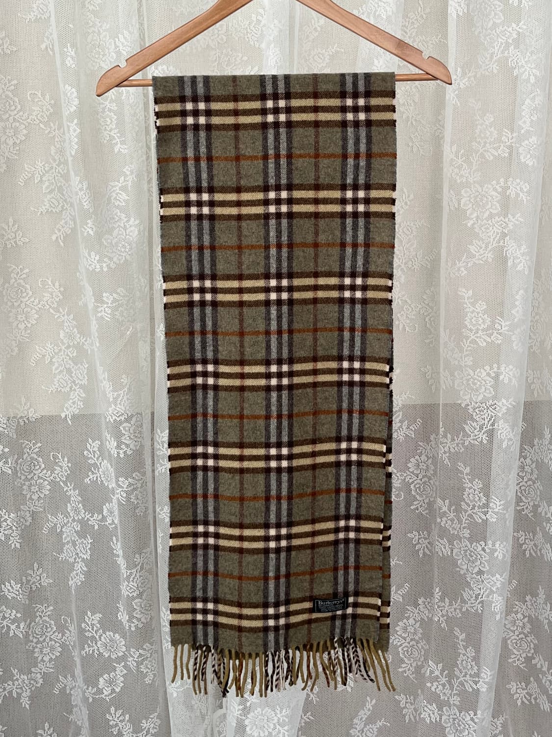 F) 버버리 빈티지 체크 램스울 머플러 카키 상품이미지2