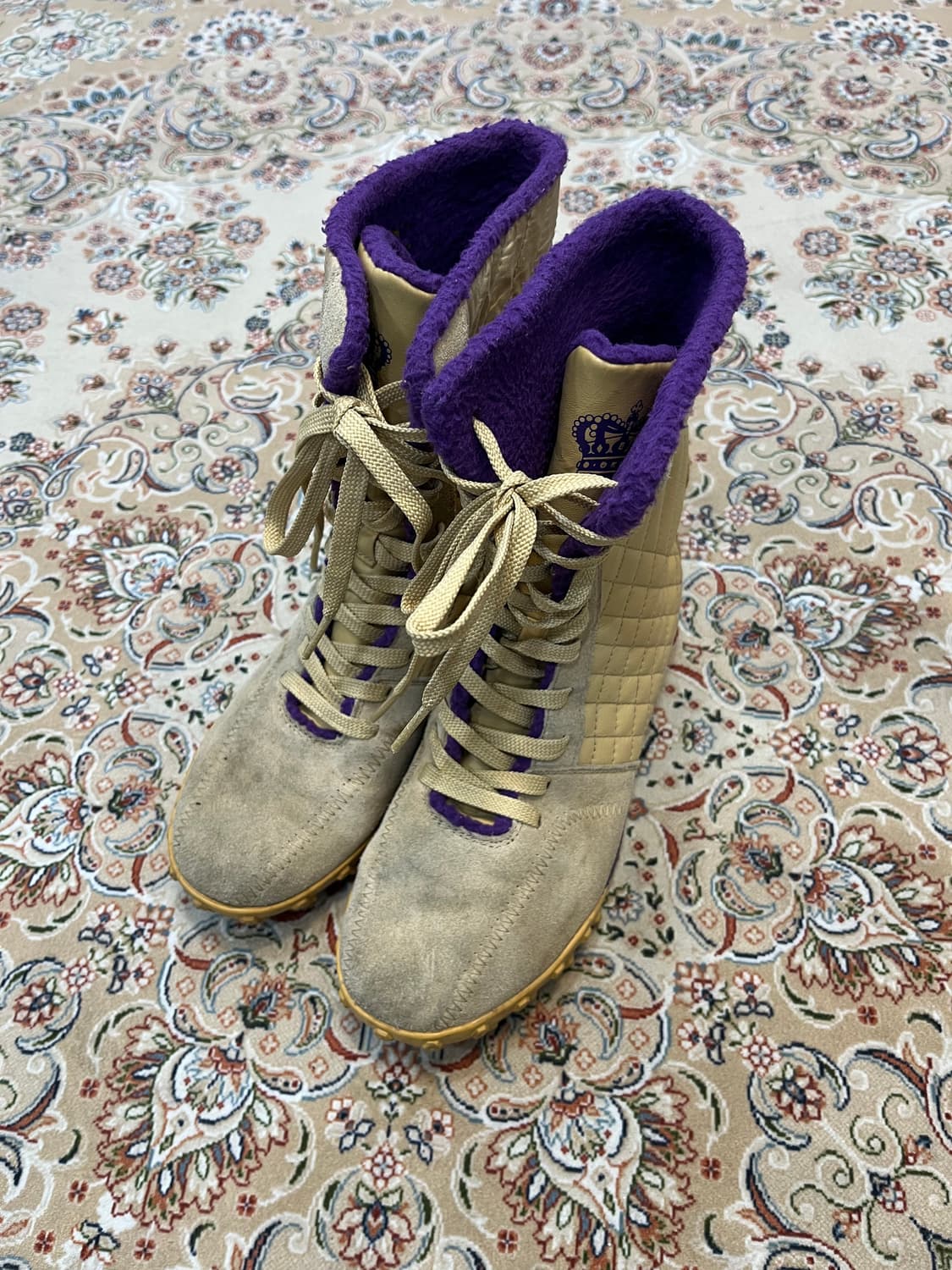 카파 퀼팅 Y2K 레이스업 부츠 상품이미지1