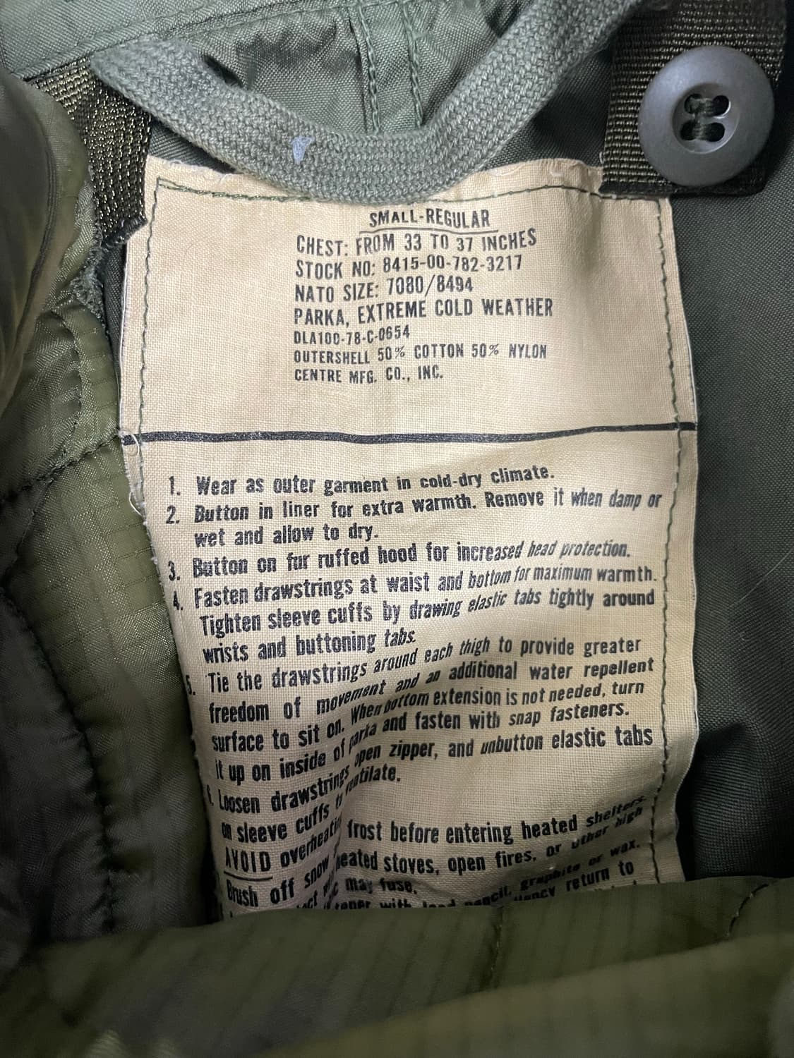 m65 피쉬테일 오리지널 OG 민트급 개파카 스몰세트 상품이미지3